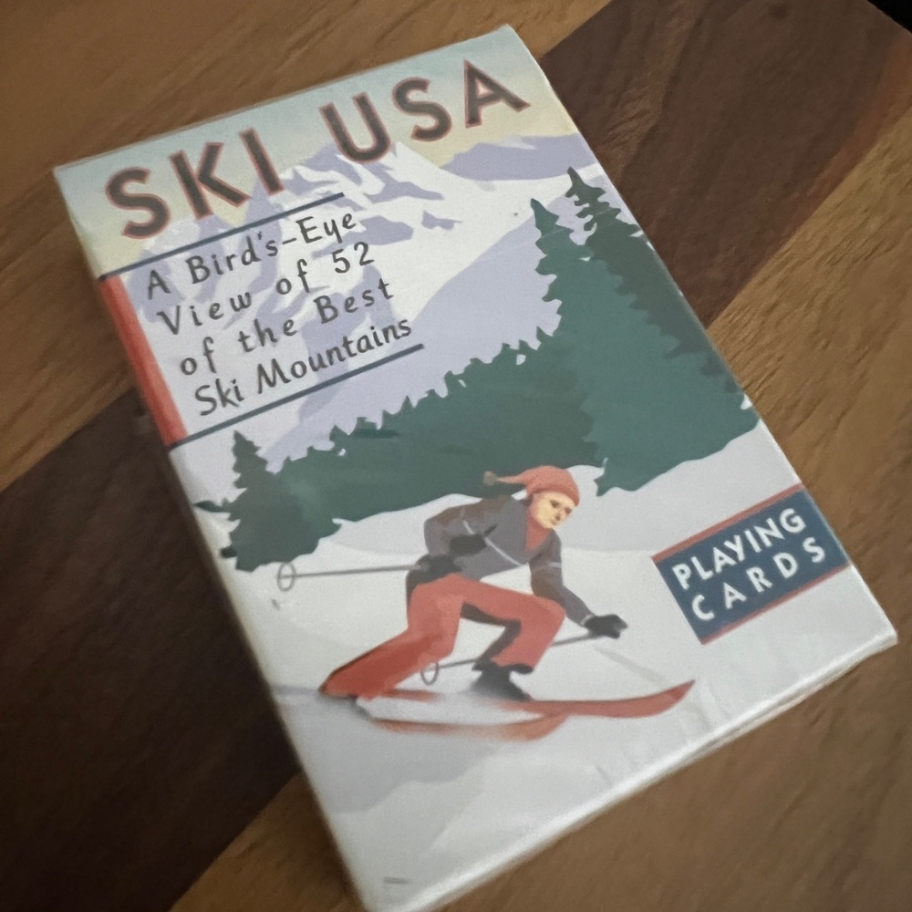 Ski Mountains Playing Cards - Ski USA by Inkstone Design -52 Best Mountains  NWT